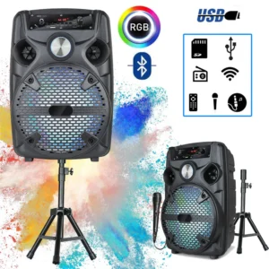 1100W Portable Bluetooth Party Speaker w/Stand