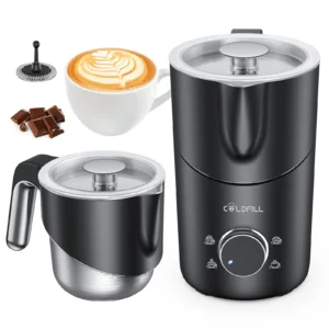 Milk Frother and Steamer, 8-in-1 Electric Frother for Coffee, Large Capacity Detachable Milk Steamer Dishwasher Safe