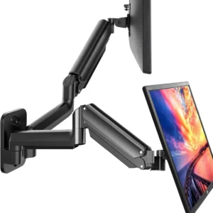 Dual Monitor Wall Mount for 17-32 Inch Screens, Adjustable Height, Ideal for Home Office Setup