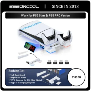 PS5 Pro/Slim Digital / Disc Version Horizontal charging bracket with lights Suitable For PS5 accessories