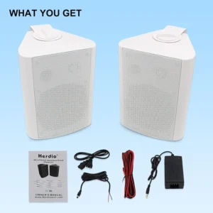 Indoor Outdoor Bluetooth Speakers Patio Waterproof Wired Wall Mount System