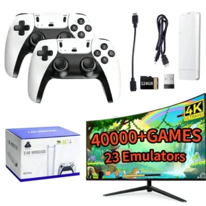 2026 Retro Gaming Console with Dual 2.4G Controllers