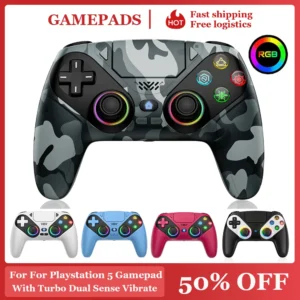 For Playstation 5 ps5 controller Wireless accessories Console Controller Turbo Dual Sense Vibrate Programming RGB Linght Gamepad