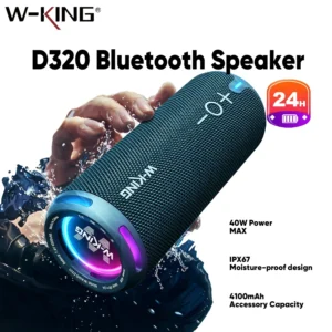 W-KING Portable Bluetooth Speakers Waterproof Outdoor Speakers Wireless Deep Bass
